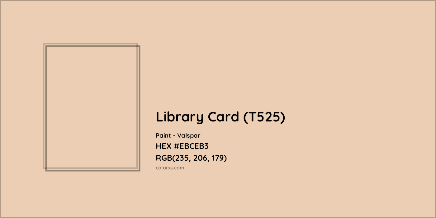 HEX #EBCEB3 Library Card (T525) Paint Valspar - Color Code