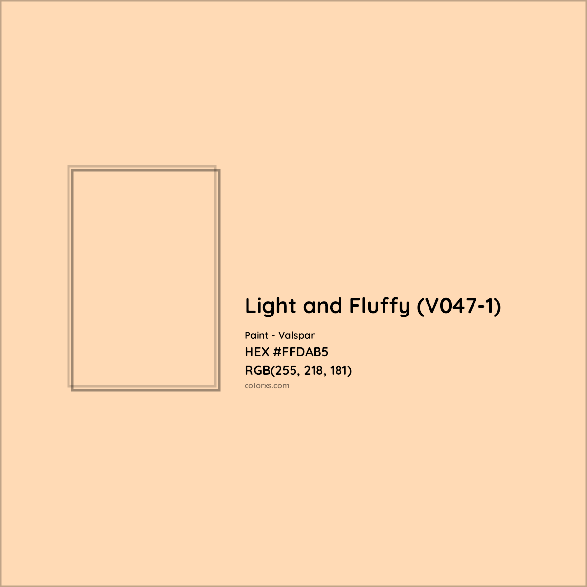 HEX #FFDAB5 Light and Fluffy (V047-1) Paint Valspar - Color Code