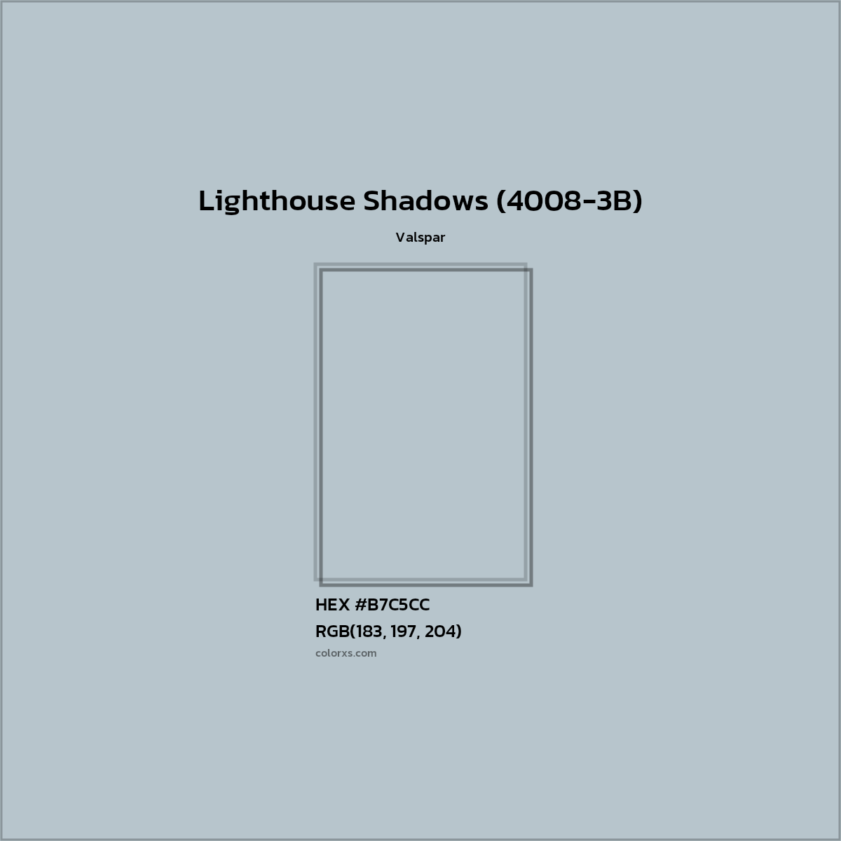 HEX #B7C5CC Lighthouse Shadows (4008-3B) Paint Valspar - Color Code