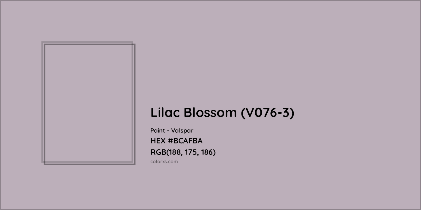 HEX #BCAFBA Lilac Blossom (V076-3) Paint Valspar - Color Code