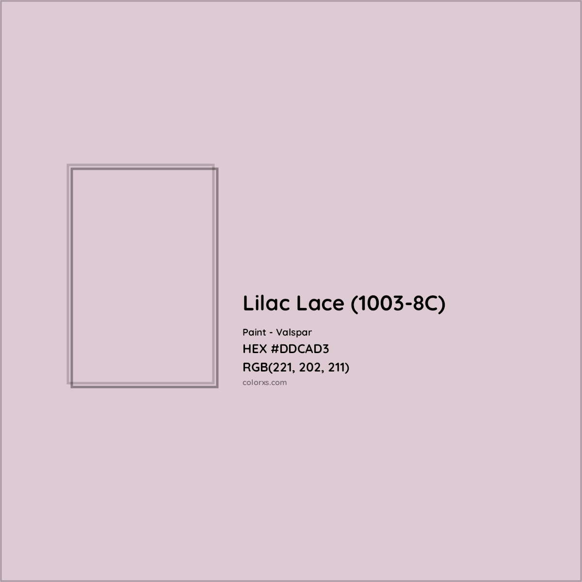 HEX #DDCAD3 Lilac Lace (1003-8C) Paint Valspar - Color Code