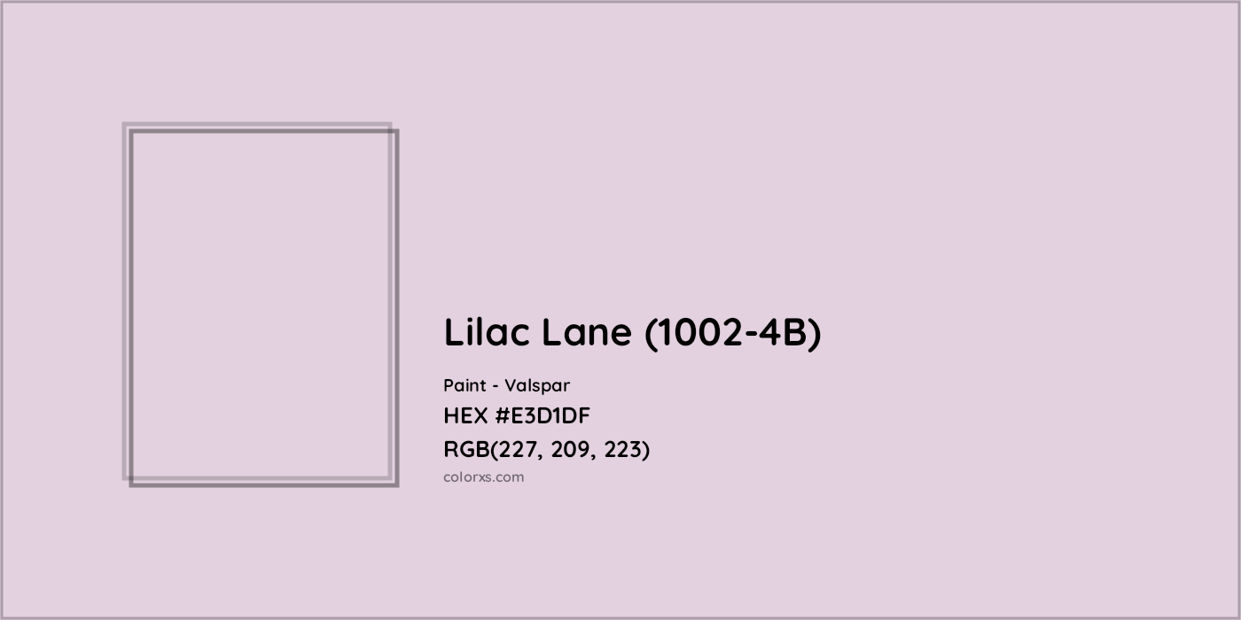 HEX #E3D1DF Lilac Lane (1002-4B) Paint Valspar - Color Code