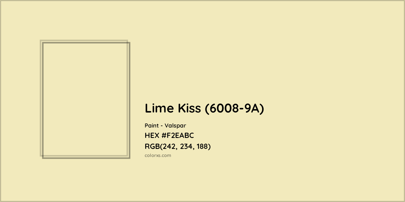 HEX #F2EABC Lime Kiss (6008-9A) Paint Valspar - Color Code