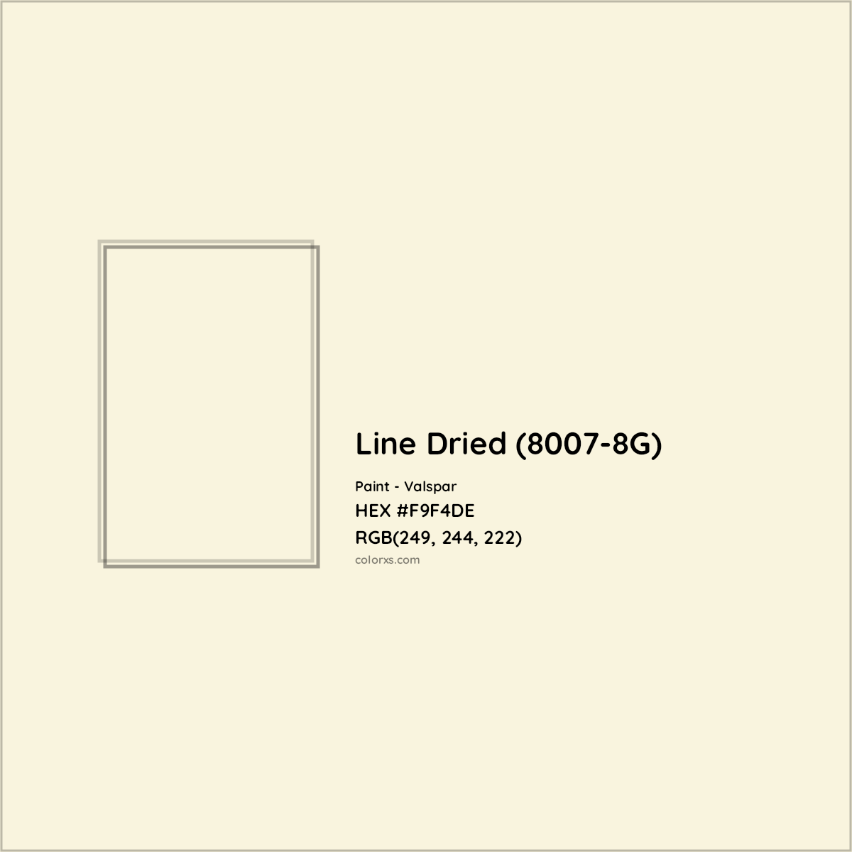 HEX #F9F4DE Line Dried (8007-8G) Paint Valspar - Color Code