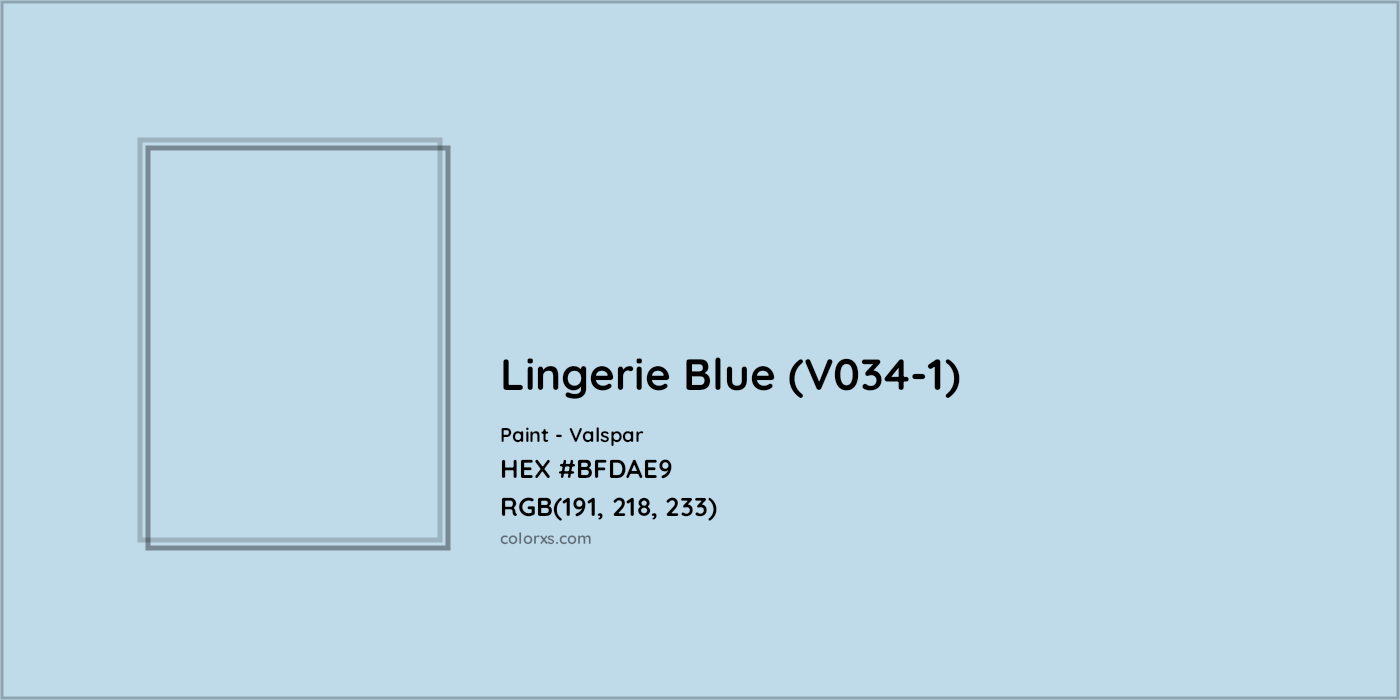 HEX #BFDAE9 Lingerie Blue (V034-1) Paint Valspar - Color Code