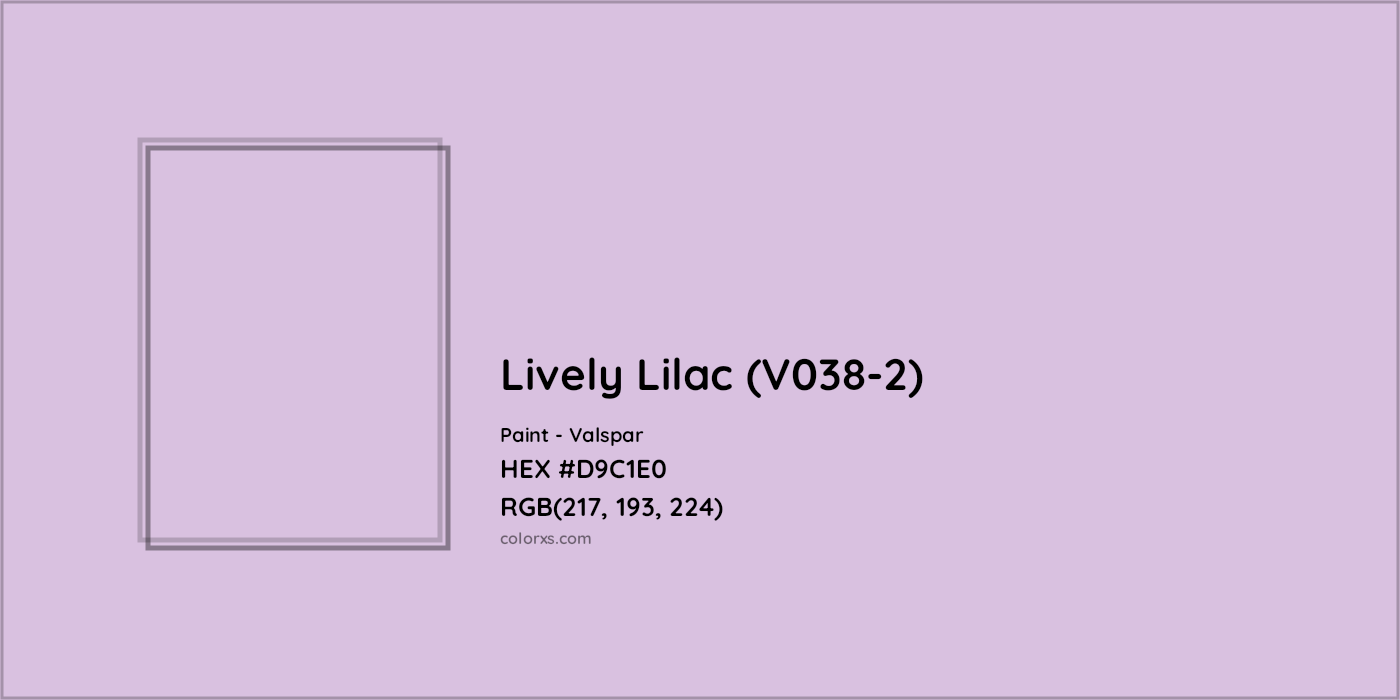 HEX #D9C1E0 Lively Lilac (V038-2) Paint Valspar - Color Code