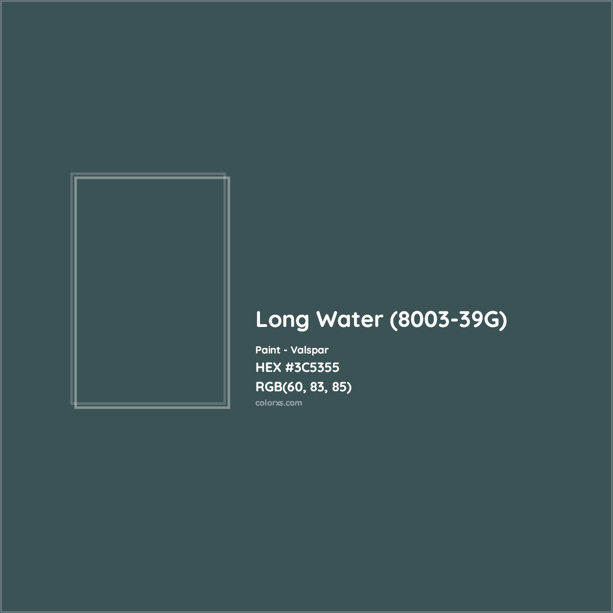 HEX #3C5355 Long Water (8003-39G) Paint Valspar - Color Code