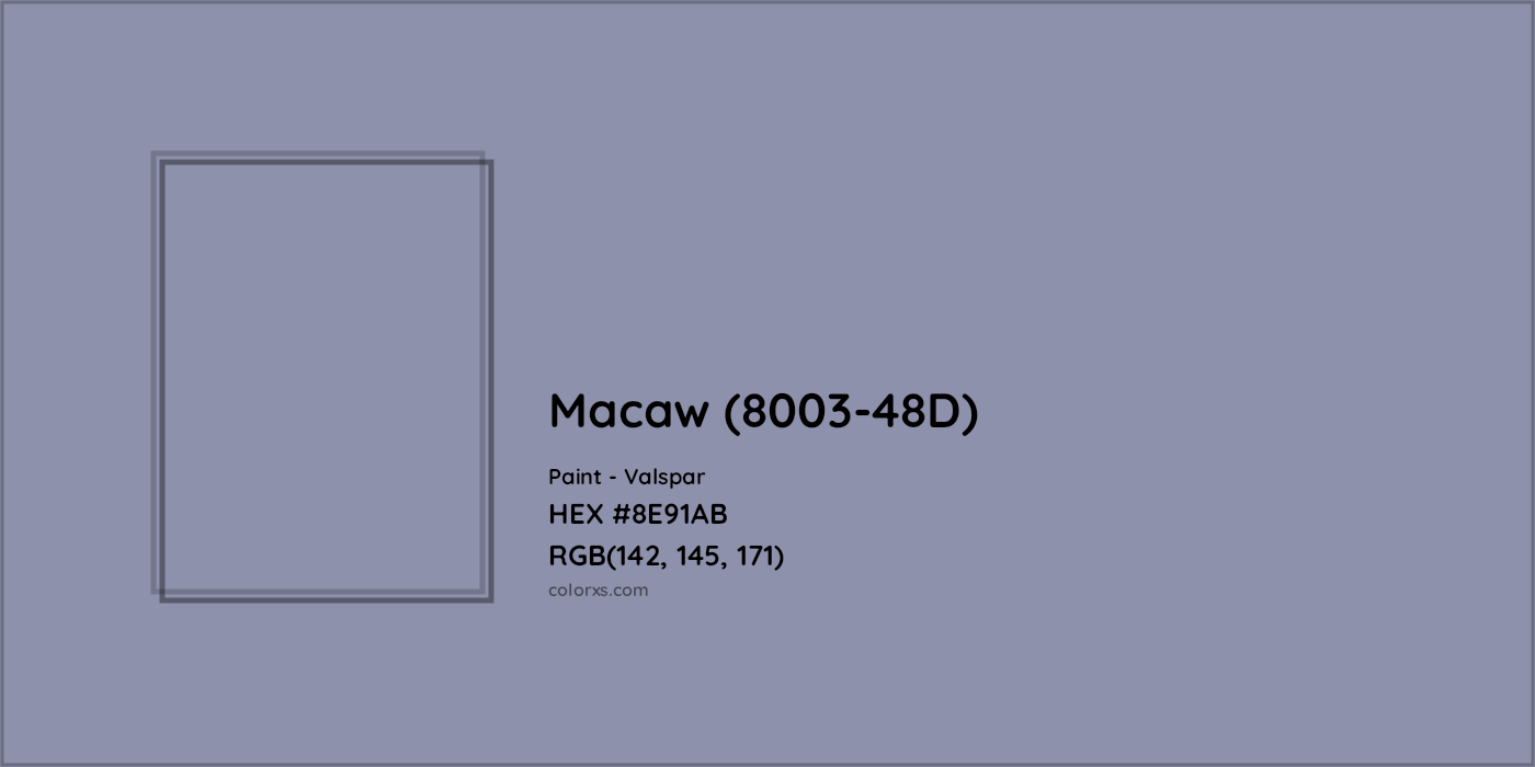 HEX #8E91AB Macaw (8003-48D) Paint Valspar - Color Code