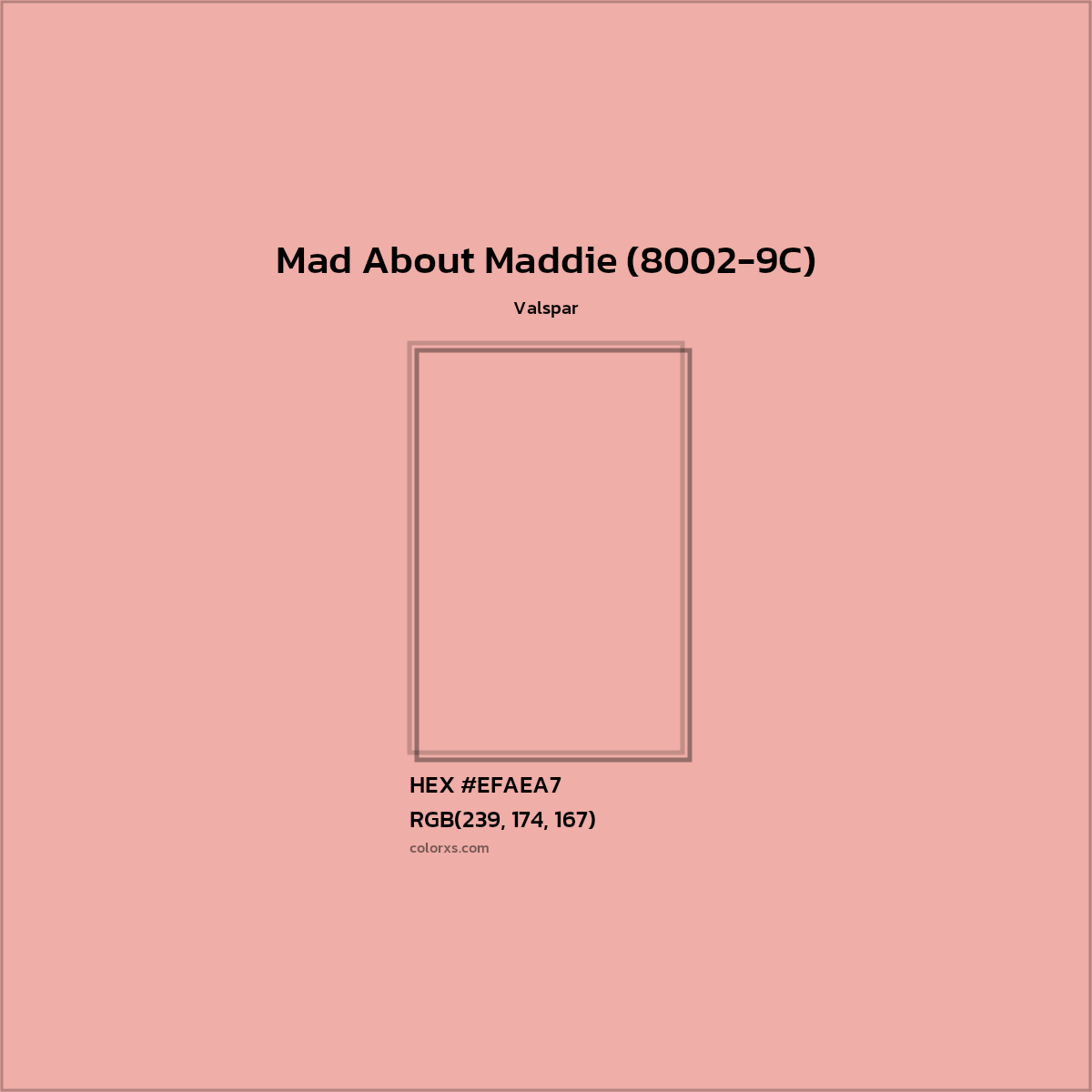 HEX #EFAEA7 Mad About Maddie (8002-9C) Paint Valspar - Color Code