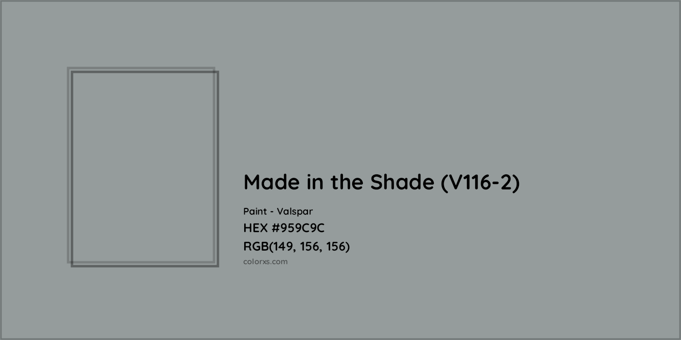 HEX #959C9C Made in the Shade (V116-2) Paint Valspar - Color Code