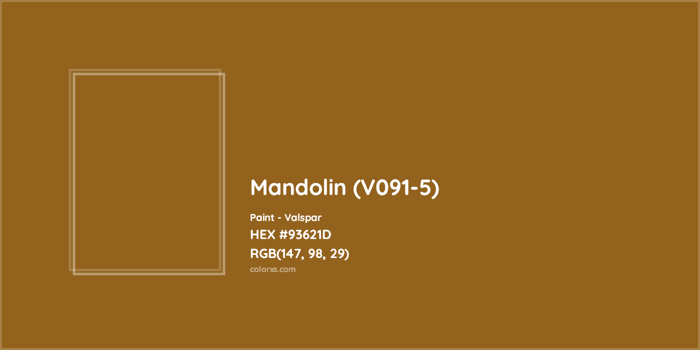 HEX #93621D Mandolin (V091-5) Paint Valspar - Color Code