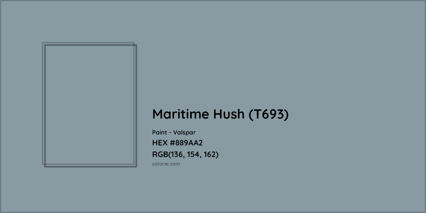 HEX #889AA2 Maritime Hush (T693) Paint Valspar - Color Code