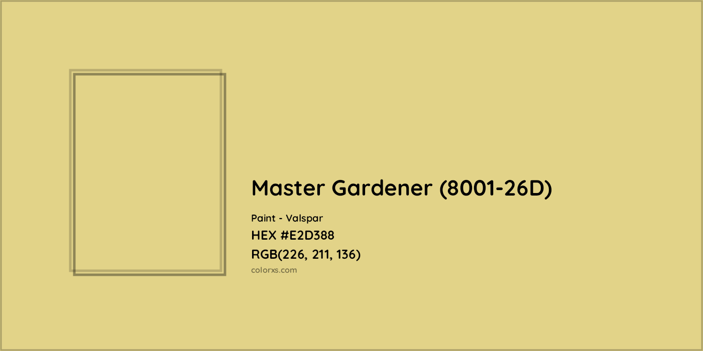 HEX #E2D388 Master Gardener (8001-26D) Paint Valspar - Color Code