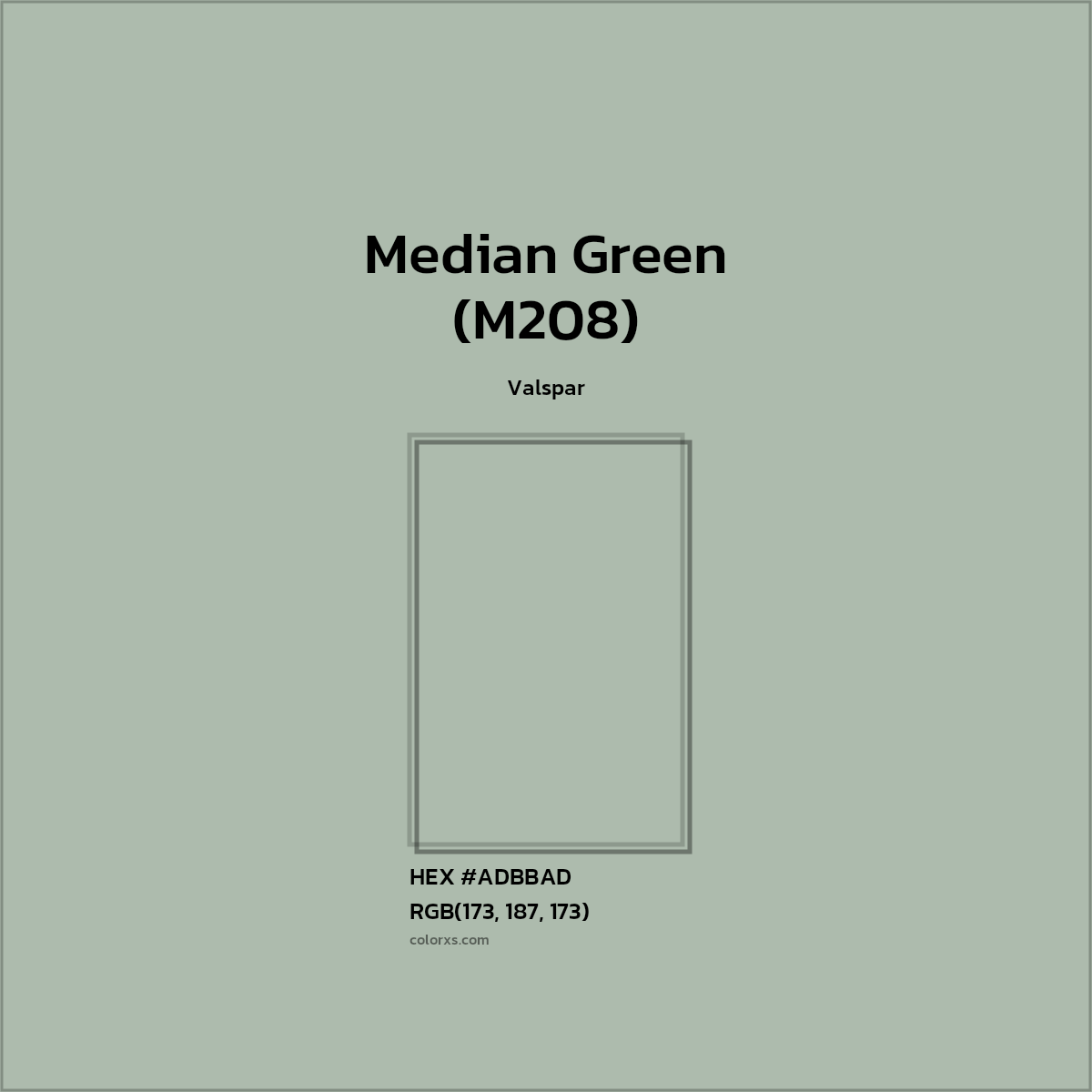 HEX #ADBBAD Median Green (M208) Paint Valspar - Color Code