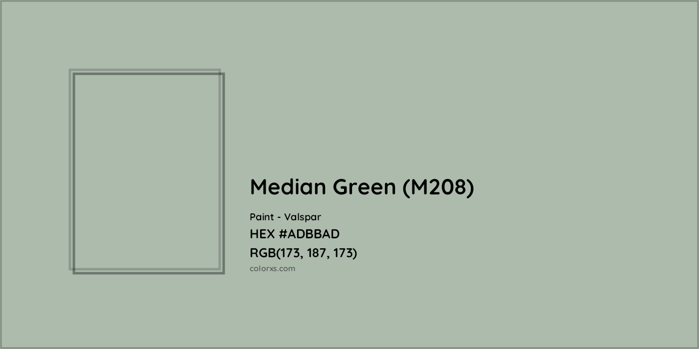 HEX #ADBBAD Median Green (M208) Paint Valspar - Color Code