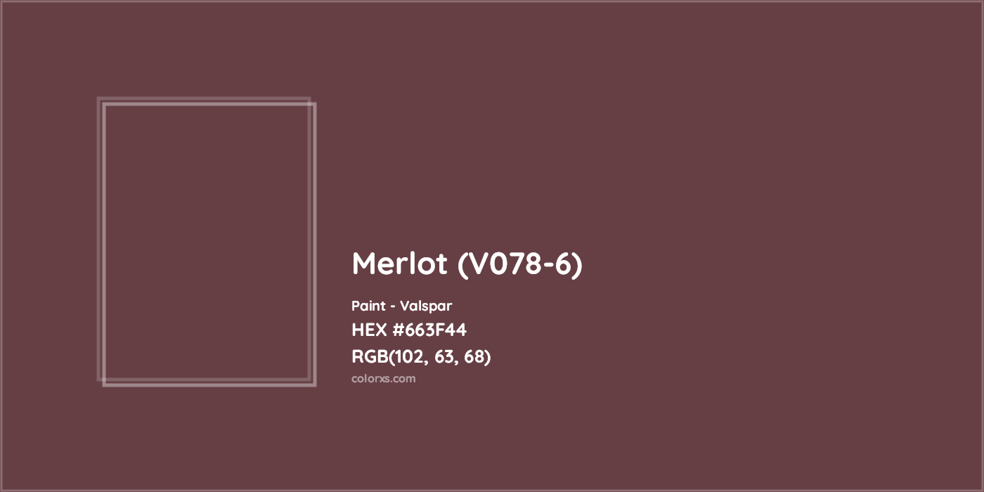 HEX #663F44 Merlot (V078-6) Paint Valspar - Color Code