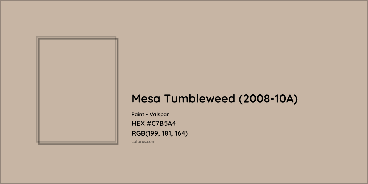 HEX #C7B5A4 Mesa Tumbleweed (2008-10A) Paint Valspar - Color Code