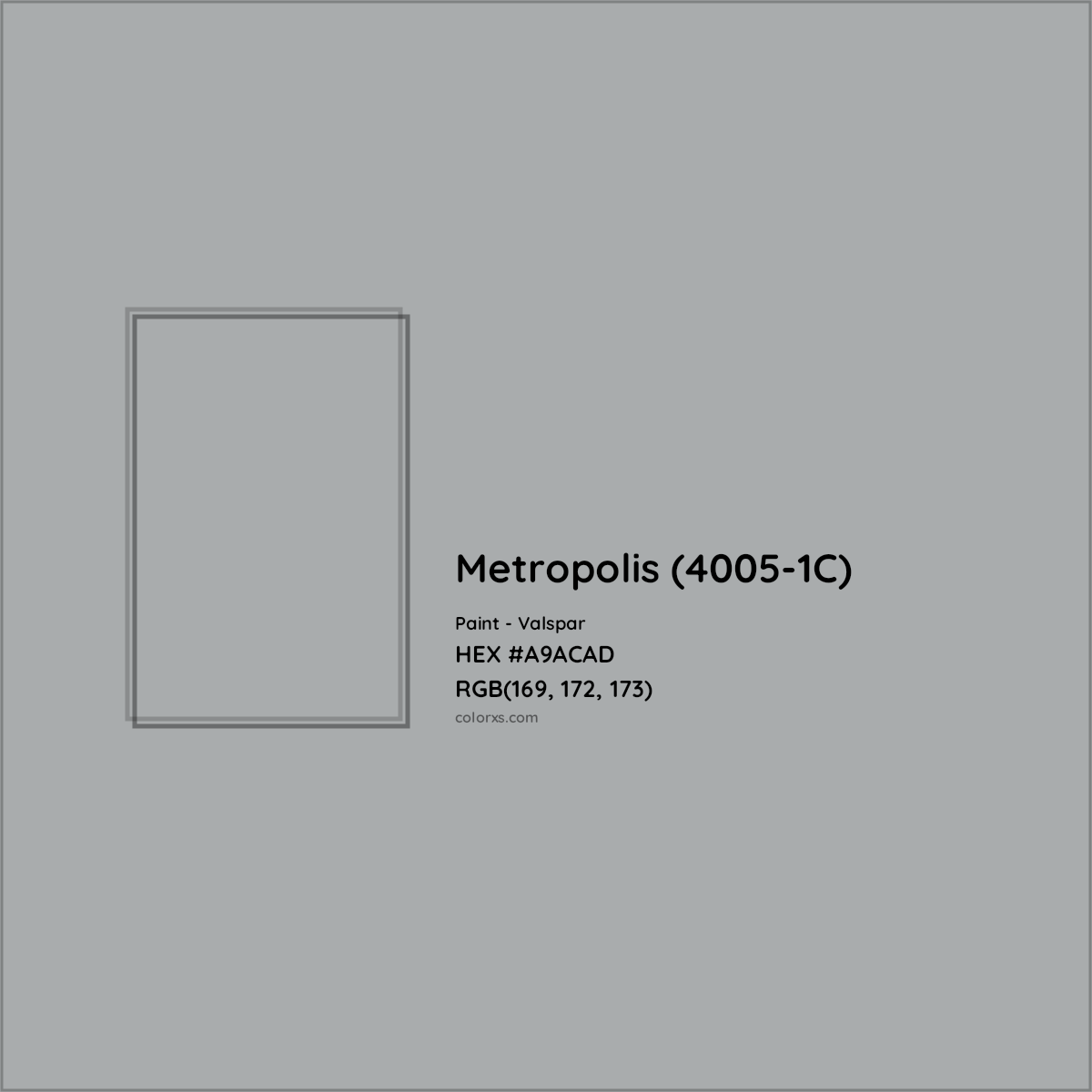 HEX #A9ACAD Metropolis (4005-1C) Paint Valspar - Color Code