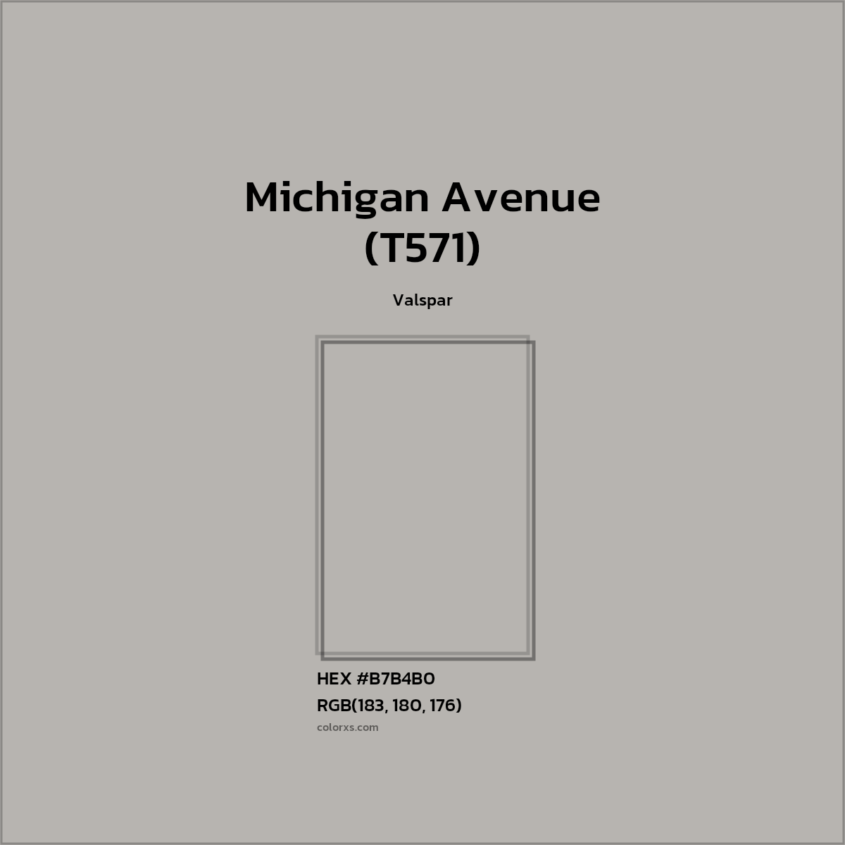 HEX #B7B4B0 Michigan Avenue (T571) Paint Valspar - Color Code