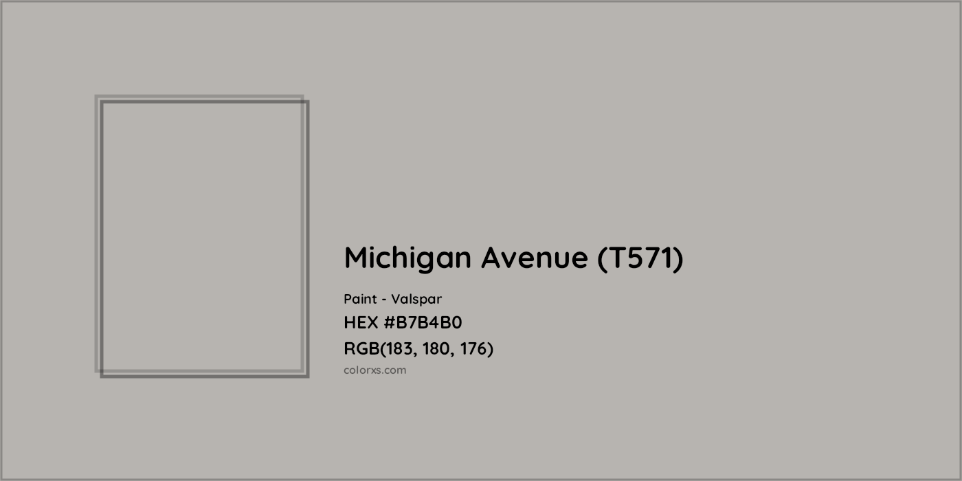 HEX #B7B4B0 Michigan Avenue (T571) Paint Valspar - Color Code