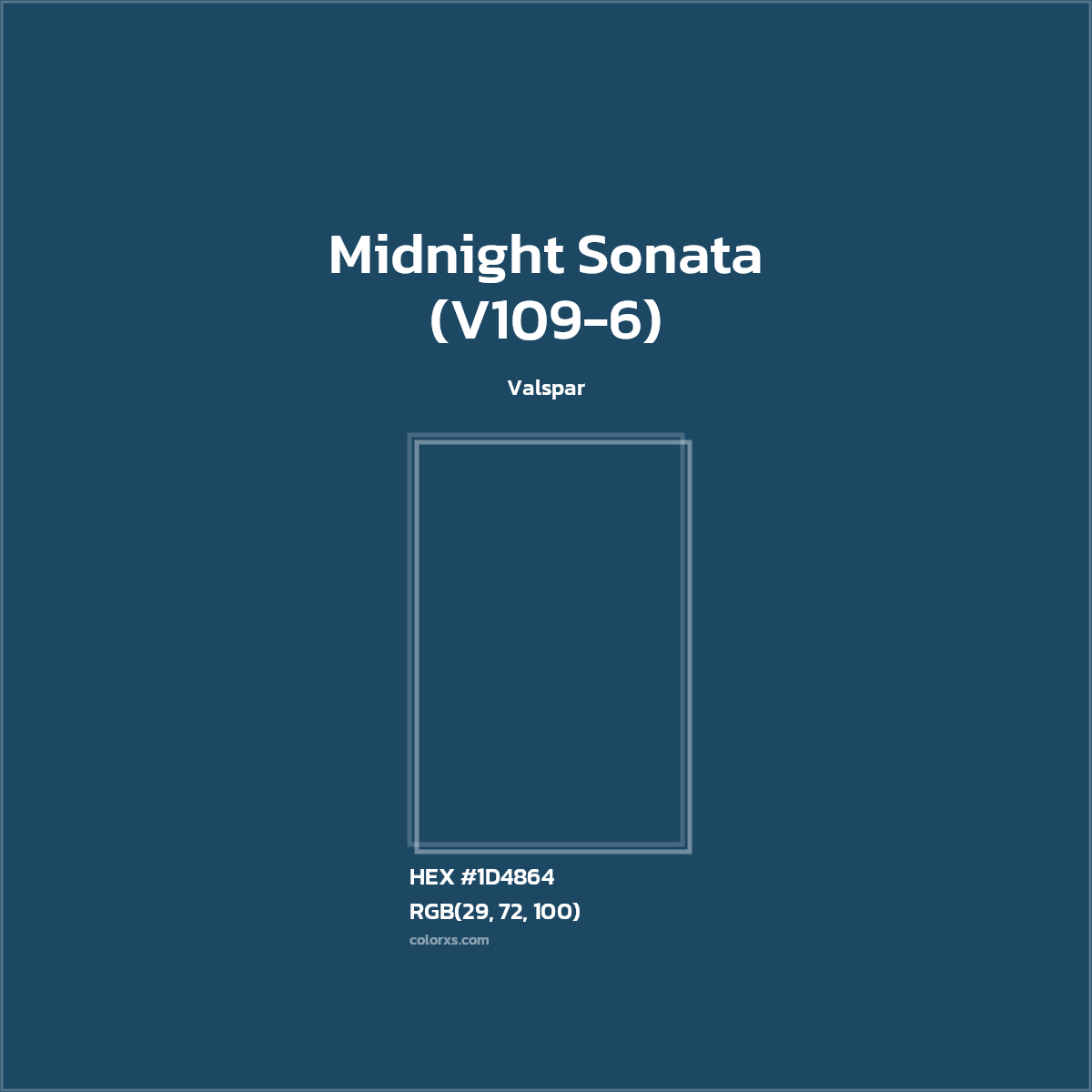 HEX #1D4864 Midnight Sonata (V109-6) Paint Valspar - Color Code