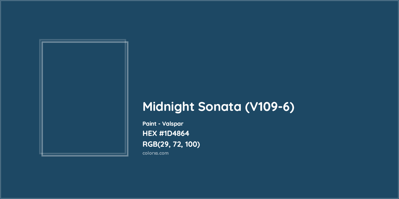 HEX #1D4864 Midnight Sonata (V109-6) Paint Valspar - Color Code