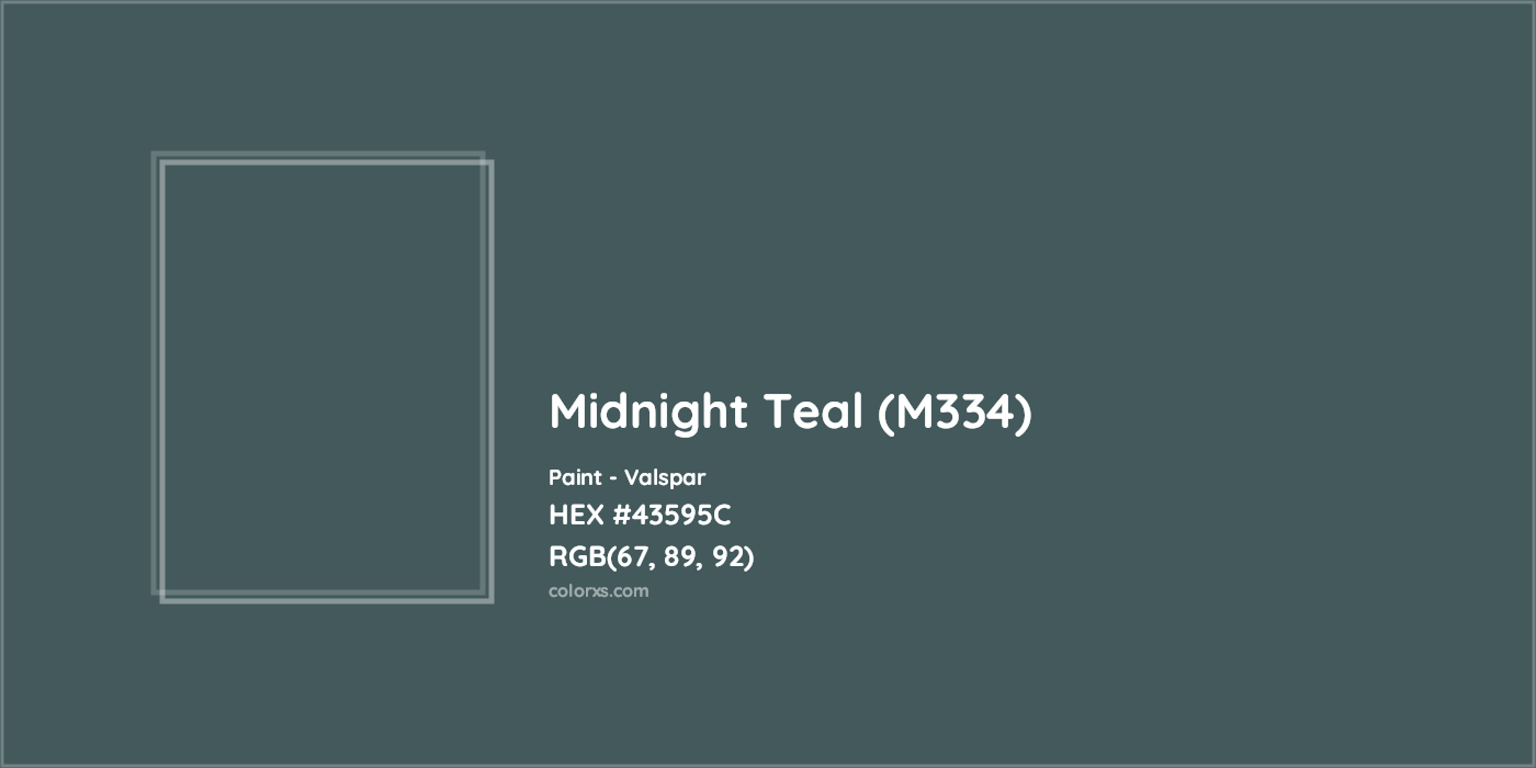 HEX #43595C Midnight Teal (M334) Paint Valspar - Color Code