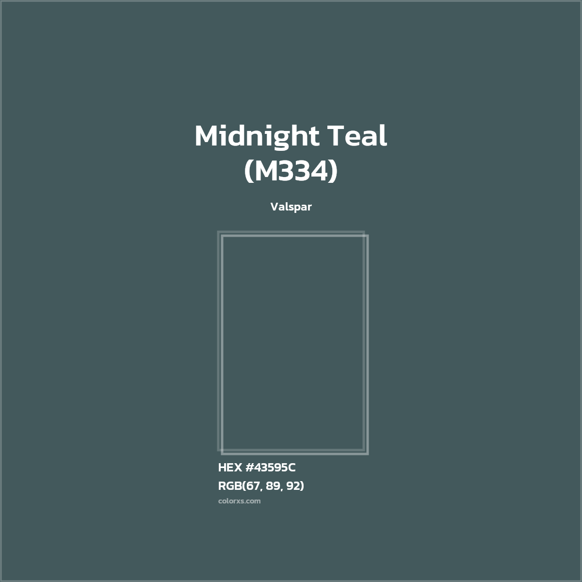 HEX #43595C Midnight Teal (M334) Paint Valspar - Color Code