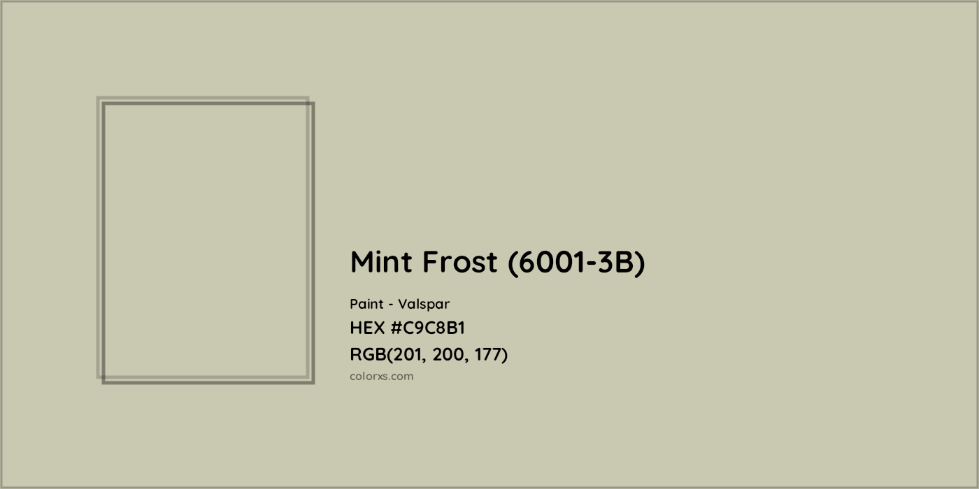 HEX #C9C8B1 Mint Frost (6001-3B) Paint Valspar - Color Code