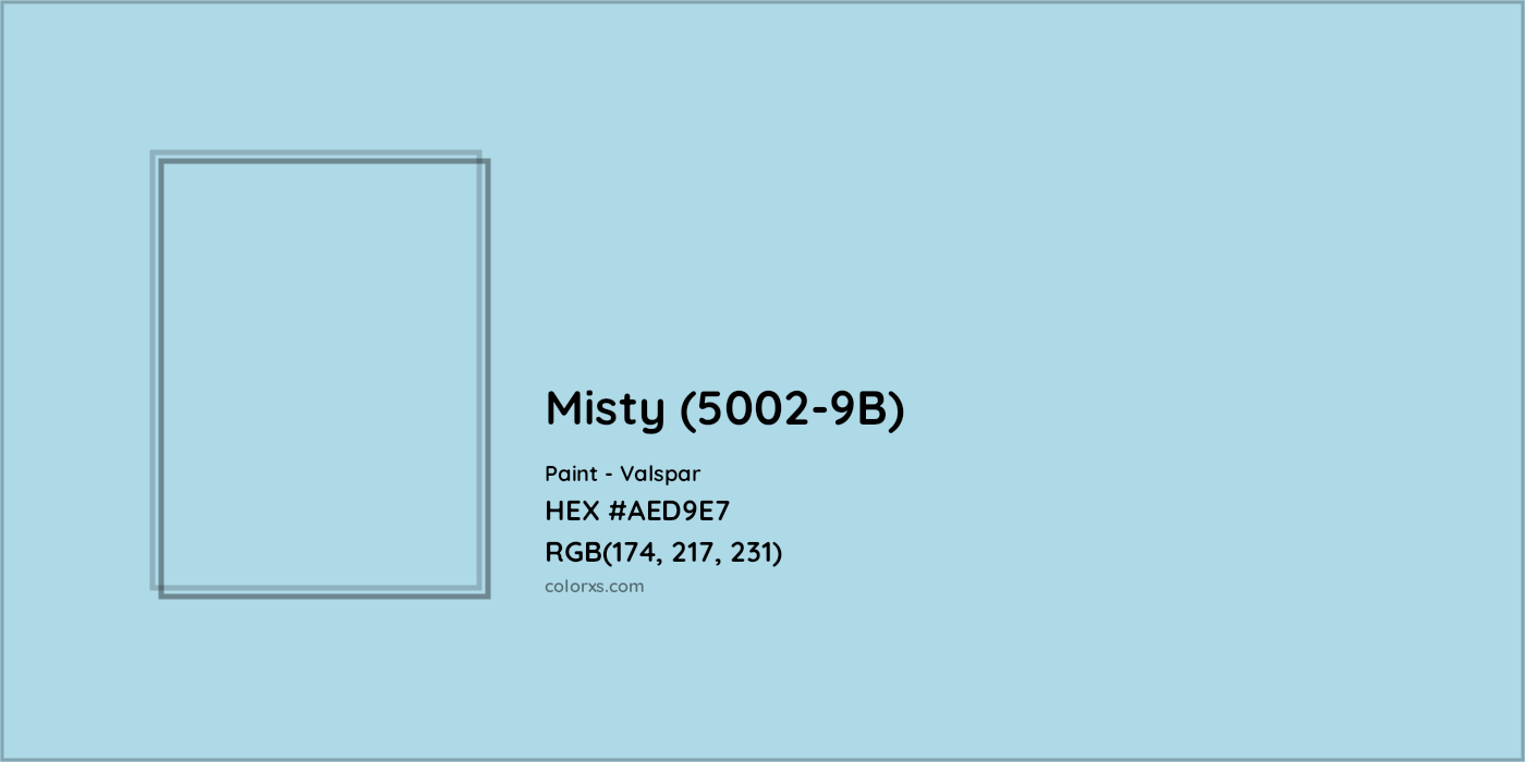 HEX #AED9E7 Misty (5002-9B) Paint Valspar - Color Code