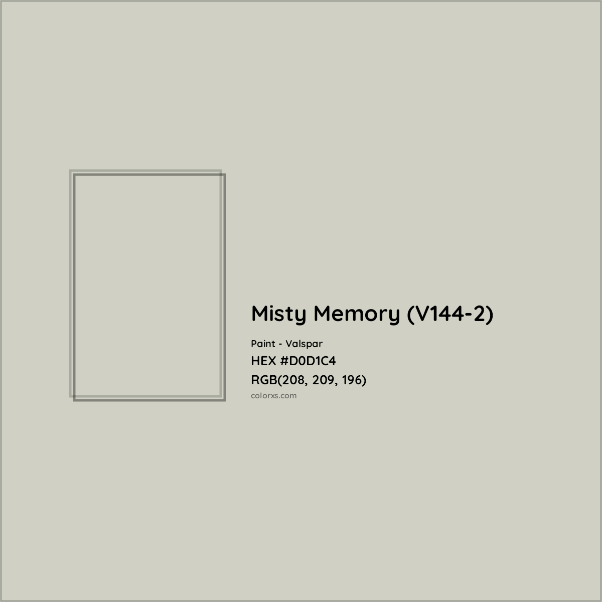 HEX #D0D1C4 Misty Memory (V144-2) Paint Valspar - Color Code