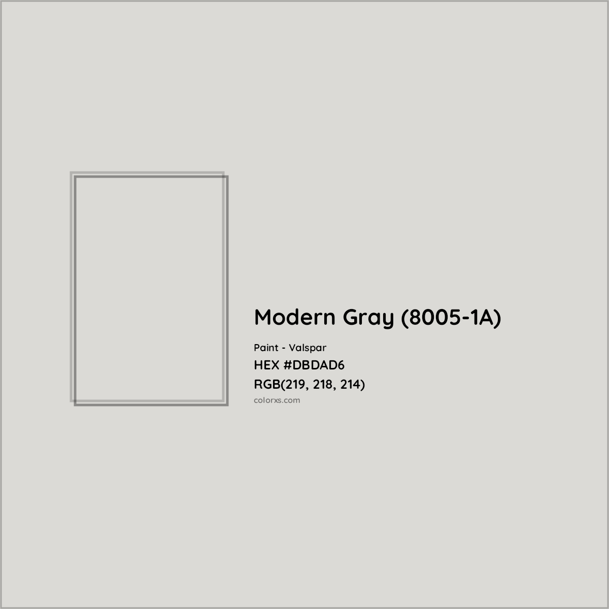 HEX #DBDAD6 Modern Gray (8005-1A) Paint Valspar - Color Code