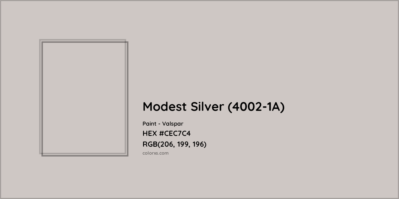 HEX #CEC7C4 Modest Silver (4002-1A) Paint Valspar - Color Code