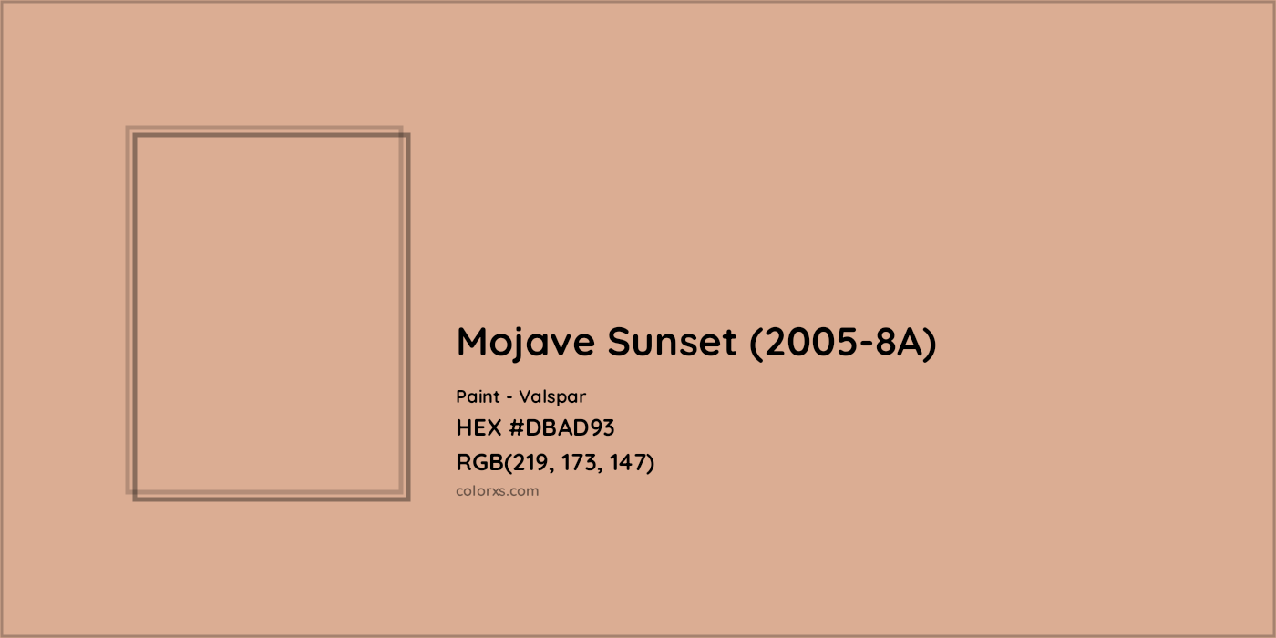 HEX #DBAD93 Mojave Sunset (2005-8A) Paint Valspar - Color Code