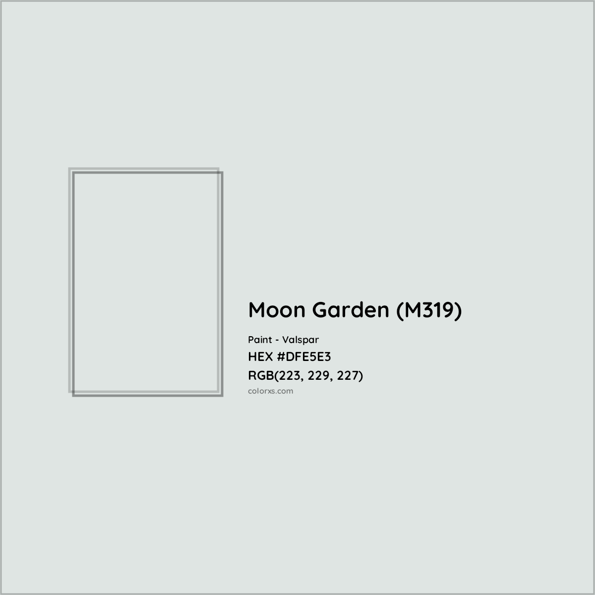 HEX #DFE5E3 Moon Garden (M319) Paint Valspar - Color Code