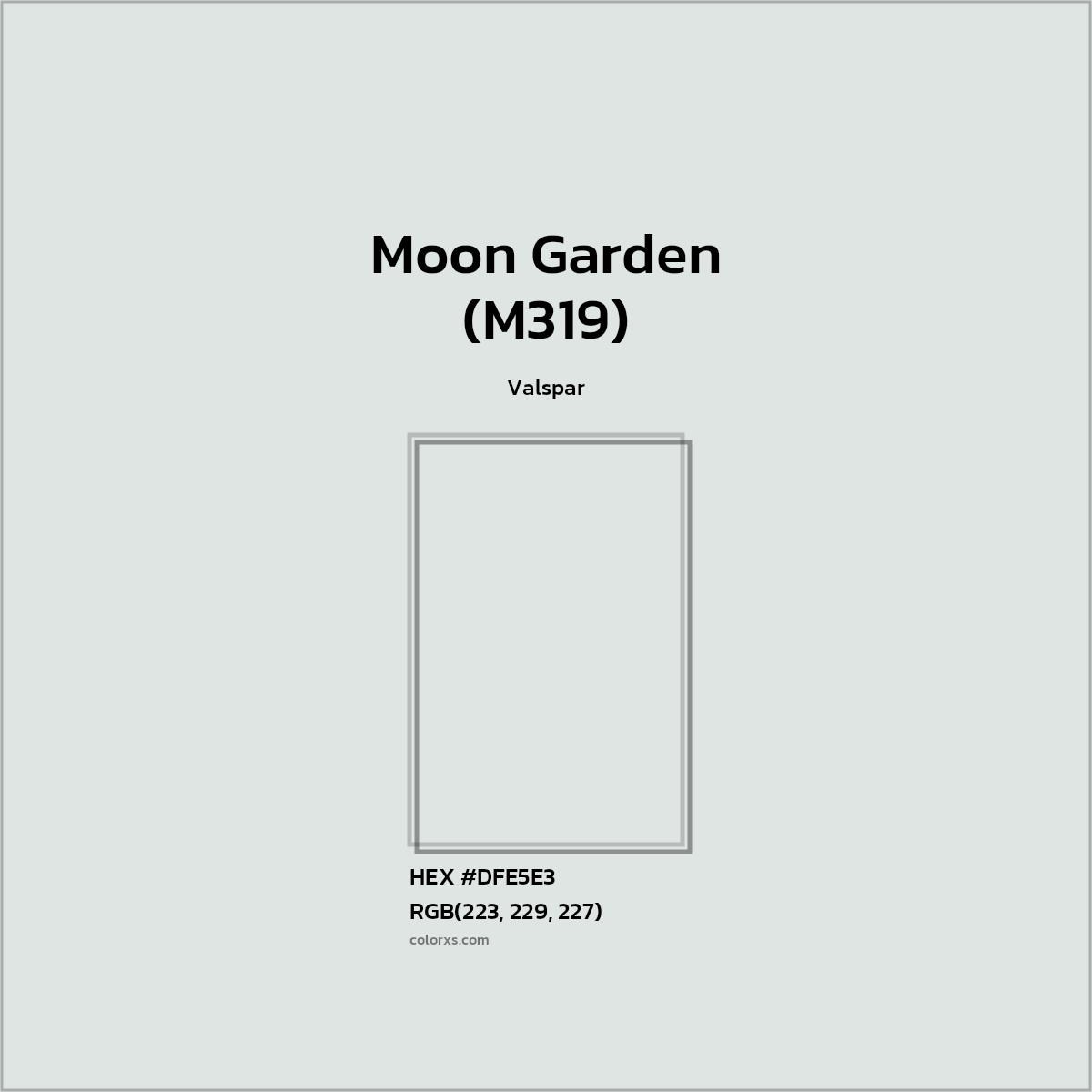 HEX #DFE5E3 Moon Garden (M319) Paint Valspar - Color Code
