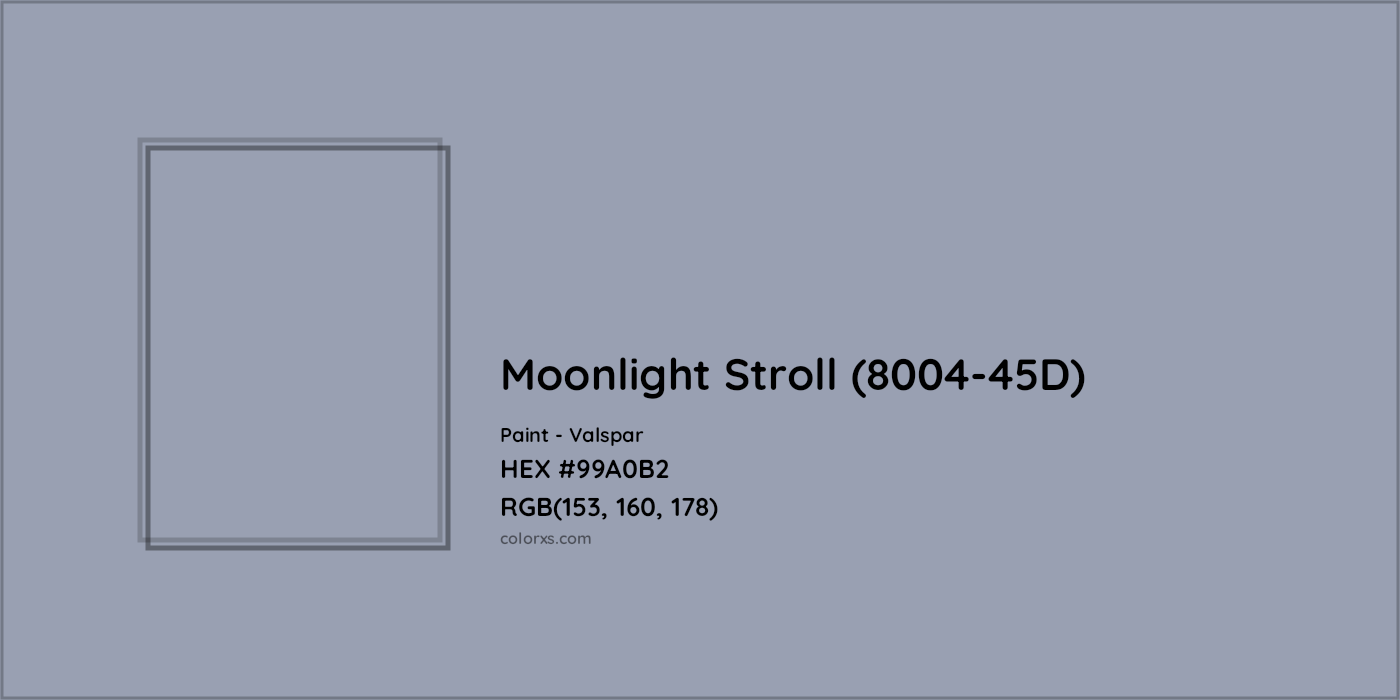 HEX #99A0B2 Moonlight Stroll (8004-45D) Paint Valspar - Color Code