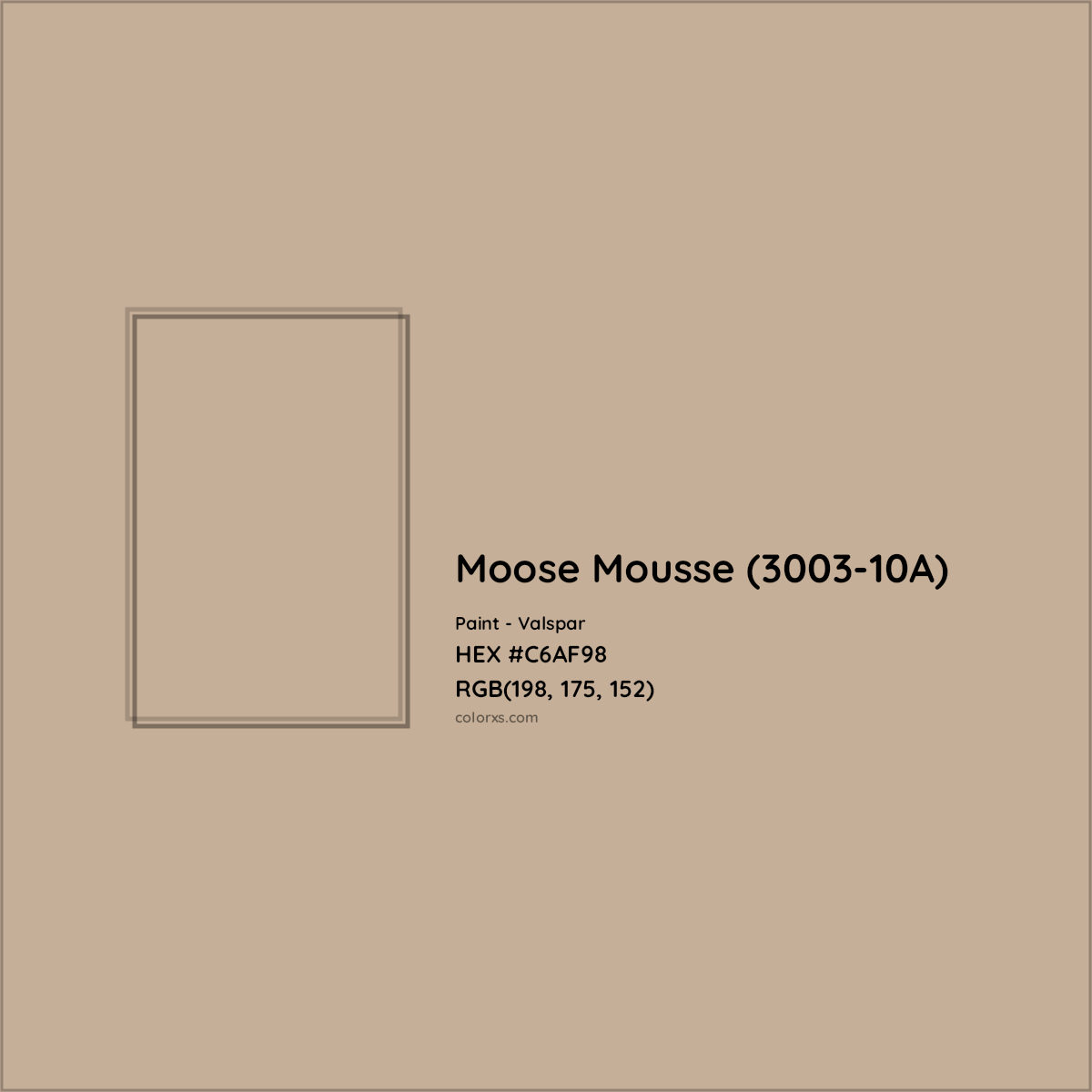 HEX #C6AF98 Moose Mousse (3003-10A) Paint Valspar - Color Code
