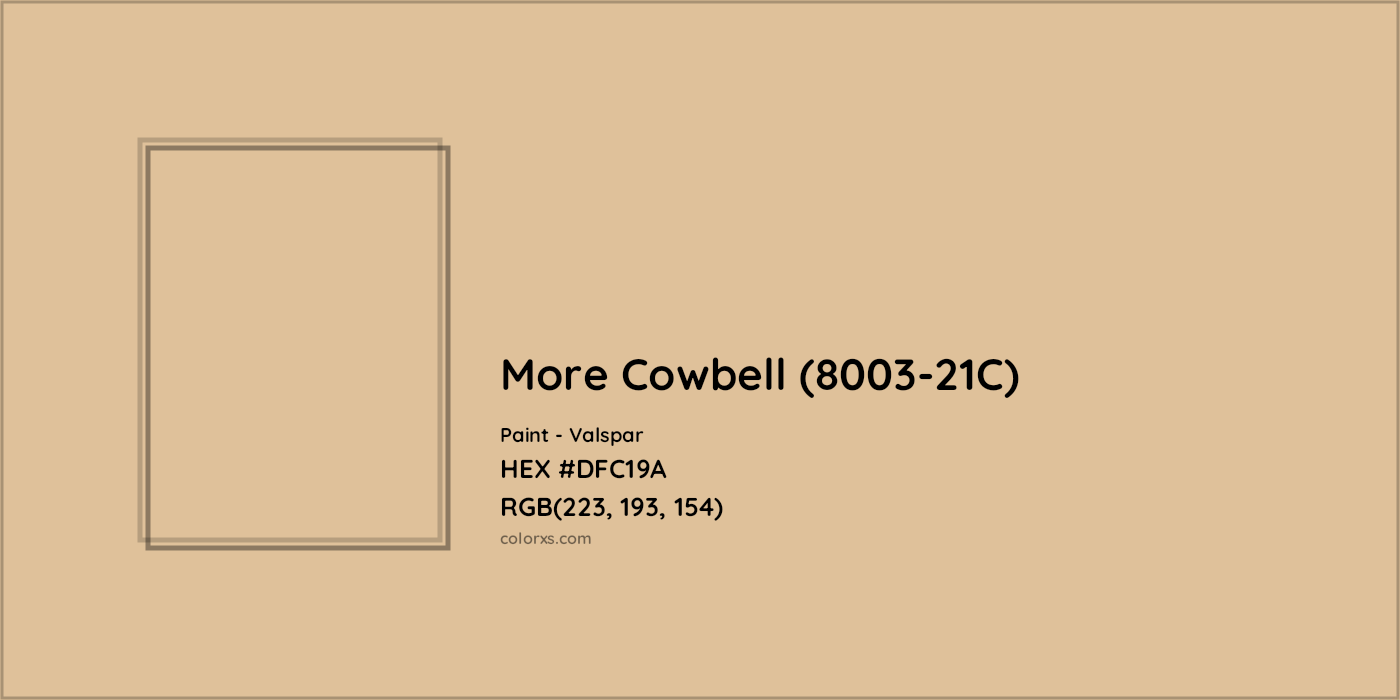 HEX #DFC19A More Cowbell (8003-21C) Paint Valspar - Color Code