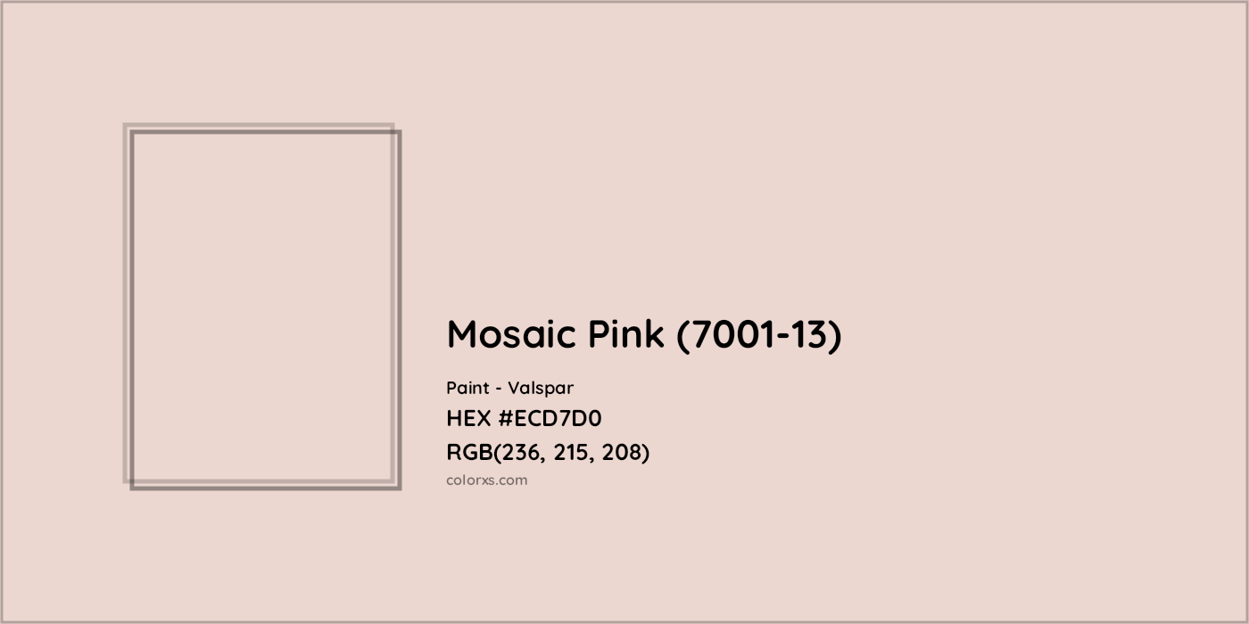 HEX #ECD7D0 Mosaic Pink (7001-13) Paint Valspar - Color Code