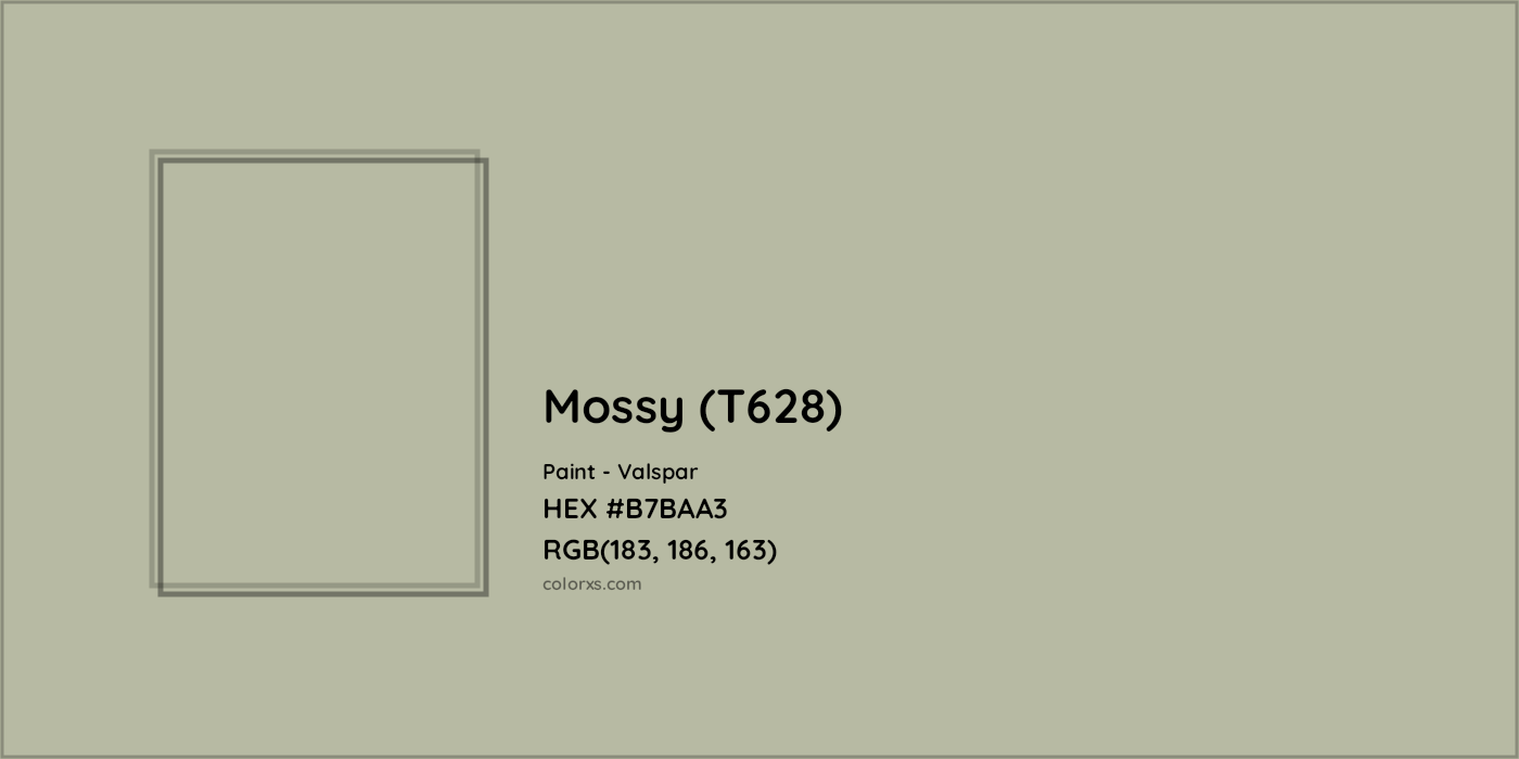 HEX #B7BAA3 Mossy (T628) Paint Valspar - Color Code