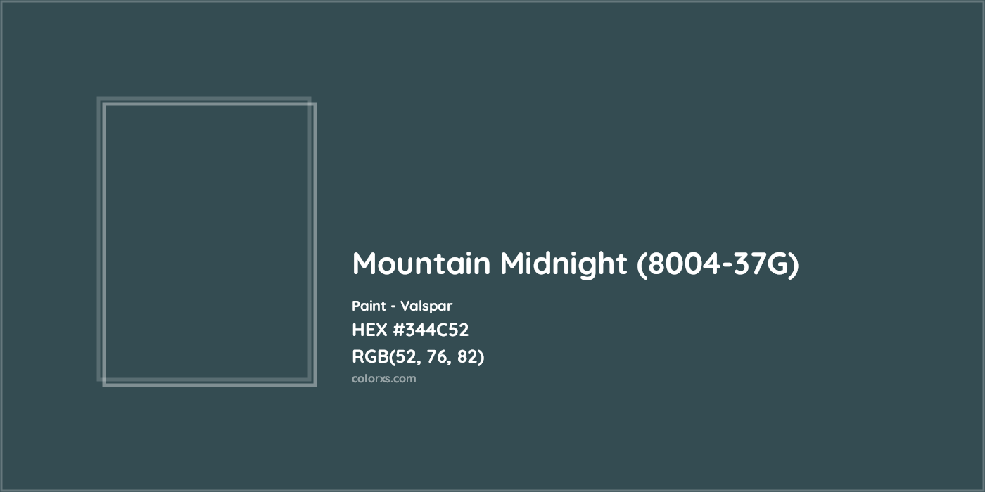 HEX #344C52 Mountain Midnight (8004-37G) Paint Valspar - Color Code