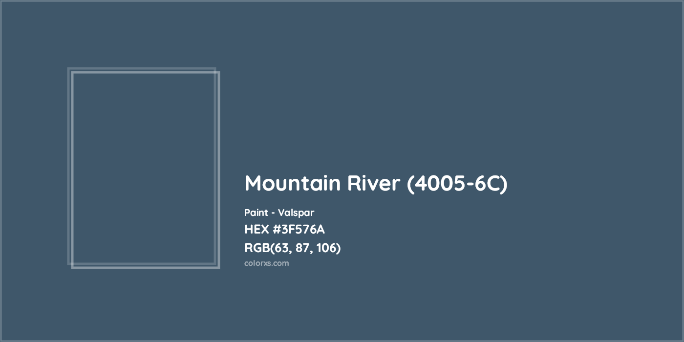 HEX #3F576A Mountain River (4005-6C) Paint Valspar - Color Code