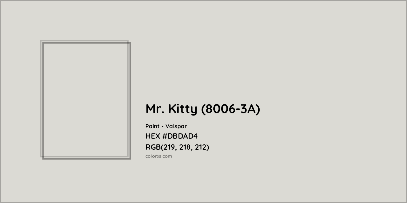 HEX #DBDAD4 Mr. Kitty (8006-3A) Paint Valspar - Color Code