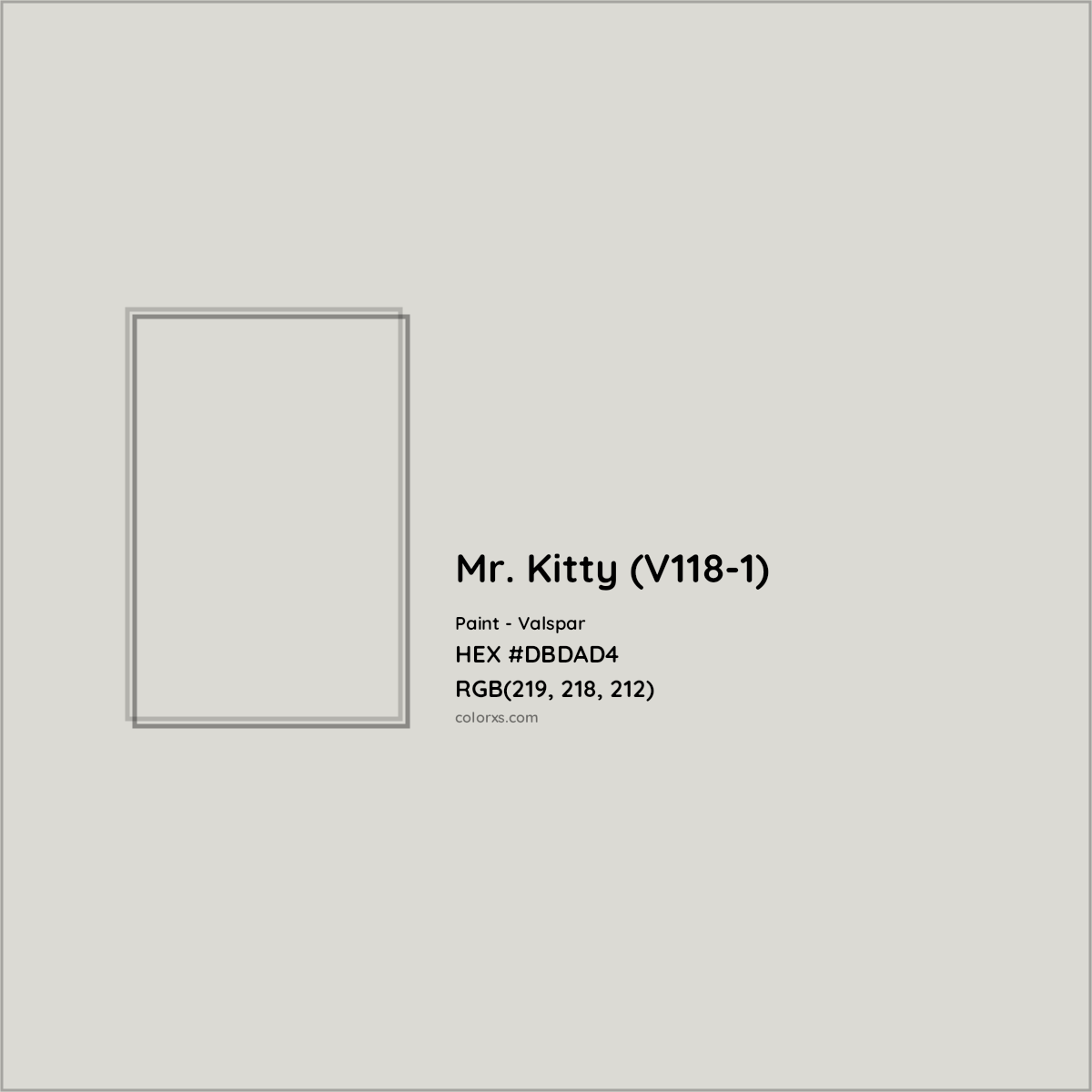 HEX #DBDAD4 Mr. Kitty (V118-1) Paint Valspar - Color Code
