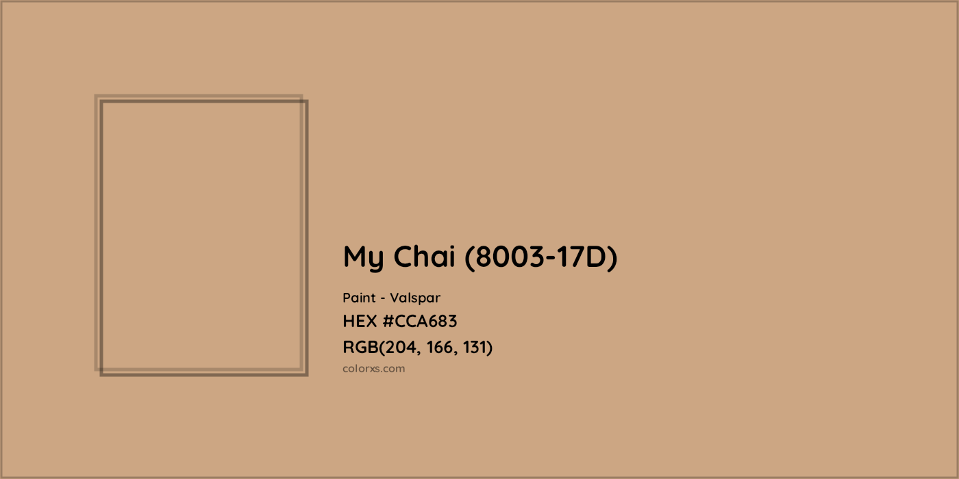 HEX #CCA683 My Chai (8003-17D) Paint Valspar - Color Code