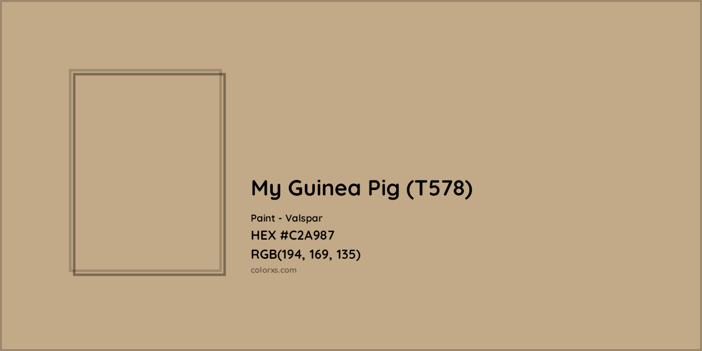HEX #C2A987 My Guinea Pig (T578) Paint Valspar - Color Code