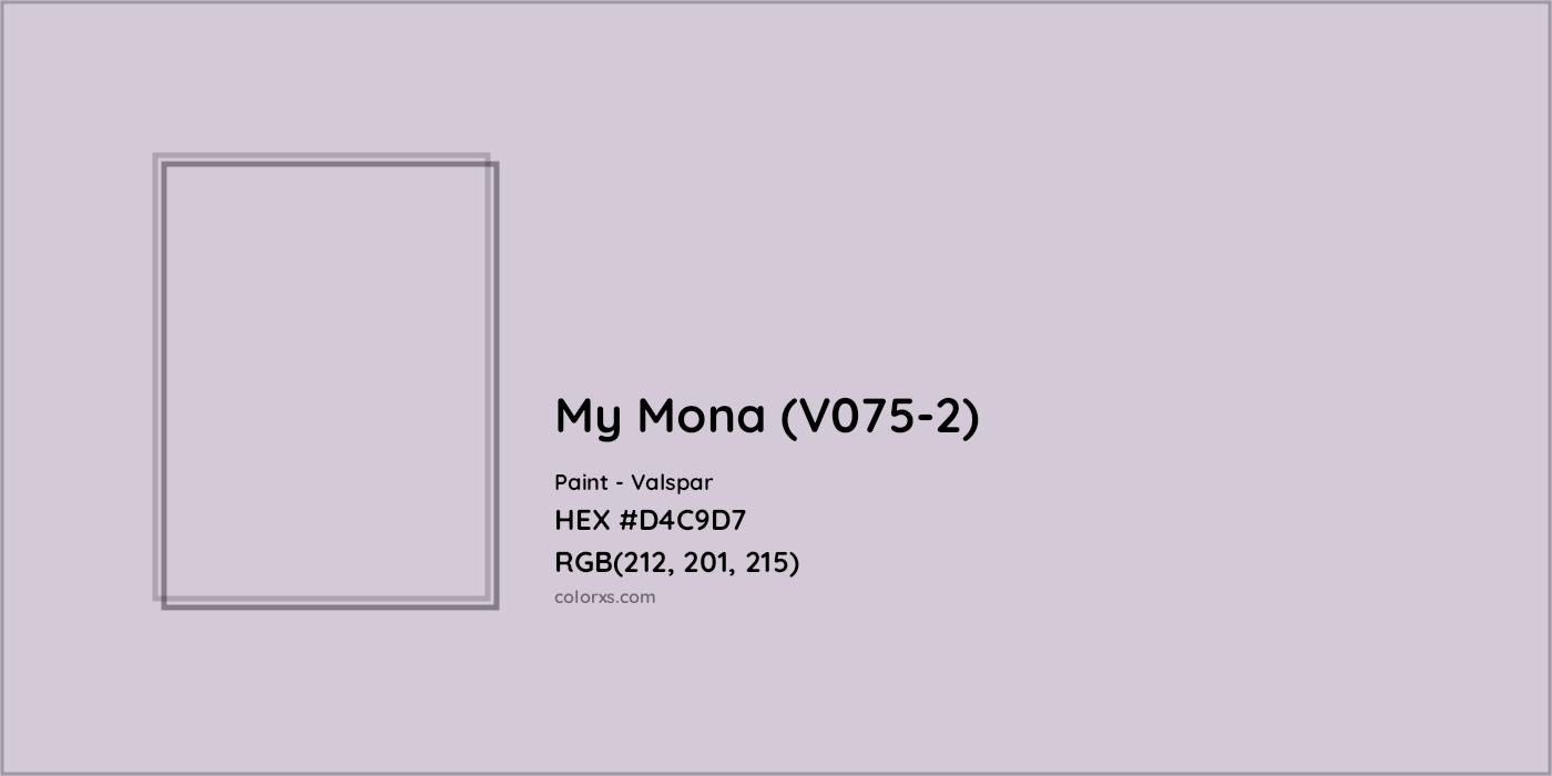 HEX #D4C9D7 My Mona (V075-2) Paint Valspar - Color Code