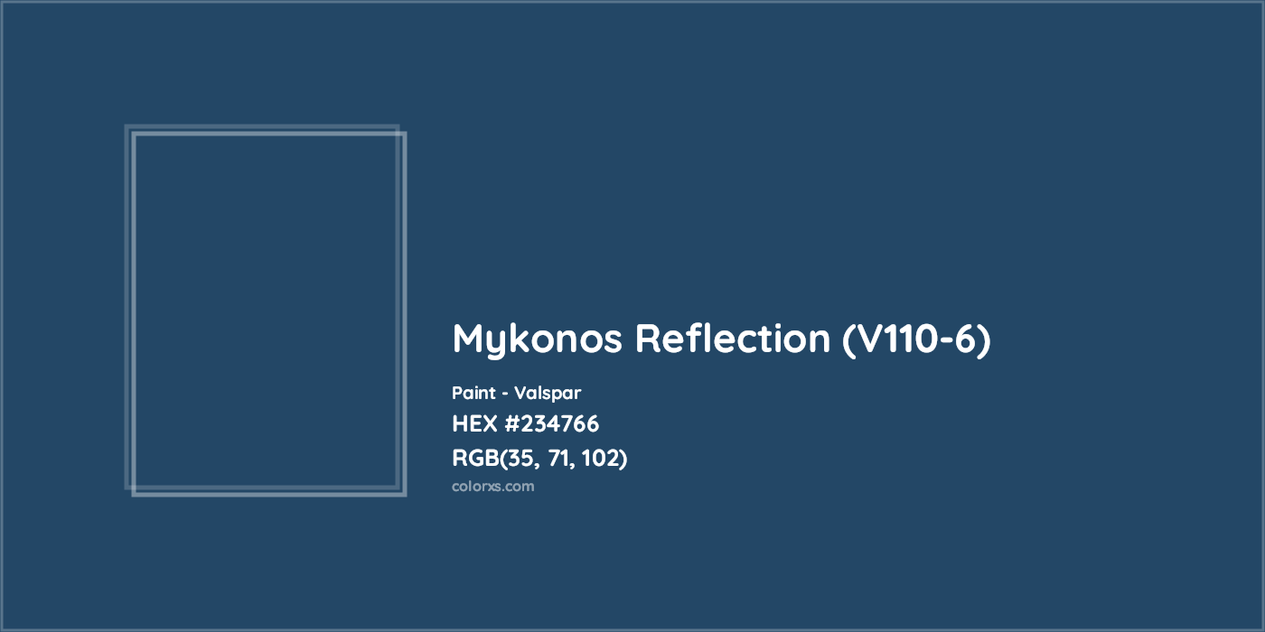 HEX #234766 Mykonos Reflection (V110-6) Paint Valspar - Color Code