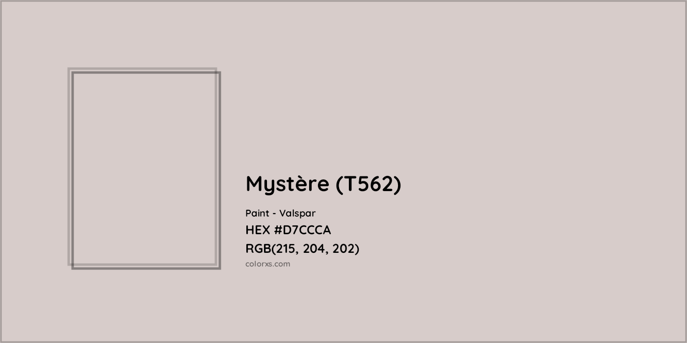 HEX #D7CCCA Mystère (T562) Paint Valspar - Color Code